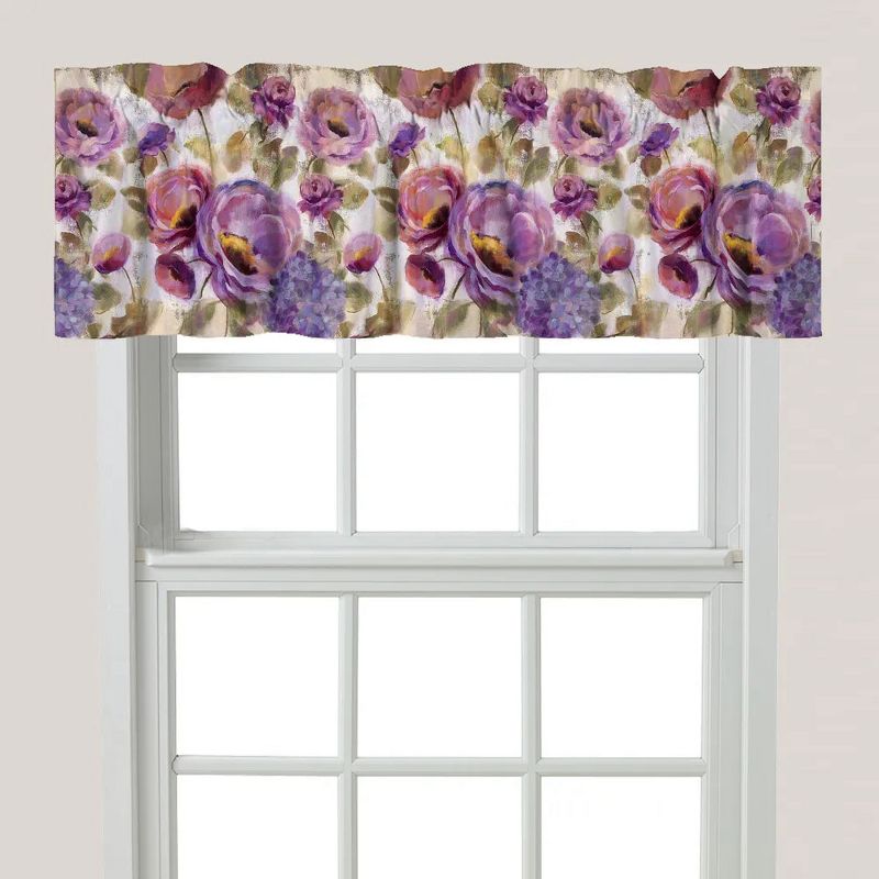 Laural Home Purple Floral Garden Window Valance, 1 of 2