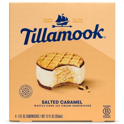 Tillamook Salted Caramel Ice Cream Sandwich - 12 fl oz/4ct