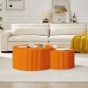 Nesting Coffee Table Set of 2,Creative Moon Round Wood Coffee Table,Handcrafted Side Tables Accent Luxury End Table for Apartment-Cuddlewood - 3 of 4