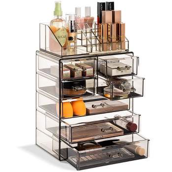 Sorbus Clear Cosmetic Makeup Organizer Case & Display - Spacious Design - Great for Dresser, Bathroom, Vanity & Countertop