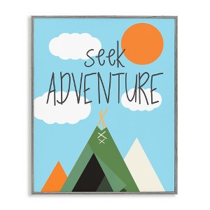 Stupell Industries Seek Adventure with Tent Black Framed Giclee Art - 1 of 4
