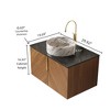 GDFStudio Warren Modern Wall-Mounted 30" Wood Storage Bathroom Vanity with Round Ceramic Basin - 3 of 4