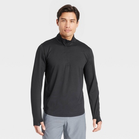Men's Lightweight ¼ Zippered Athletic Top - All In Motion™ Black S