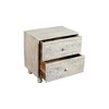 Moti Cory 2-Drawer Solid Wood Nightstand with Distressed White Finish - 3 of 3