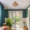 Dewdrop Farmhouse Brown Hand-Woven Cage Shade Semi Flush Mount Ceiling Light with Paper Rope Craft - 4 of 4