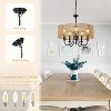 Gulches 59 in Brown Modern Farmhouse Boho 5-Light Dimmable Pendant Chandelier for Living Room with Hand Woven Rattan Cage Shade - 2 of 4