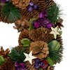Northlight 13" Unlit Brown/Purple Pine Cone with Berry Artificial Christmas Wreath - 3 of 3