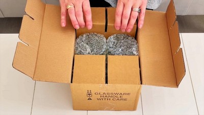 Vintage Textured Sage Green Ribbed Glassware Set of 6, 13 oz