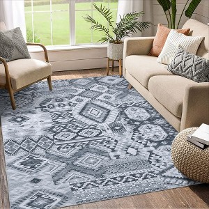Vintage Area Rug Bohemian Washable Rug Soft Low Pile Rugs for Living Room Bedroom Dining Room - 1 of 4