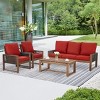 EROMMY 4-Piece Cedar Patio Set With PE Rope & Cushions - All-Weather Outdoor Conversation Group - 2 of 4
