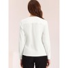 INSPIRE CHIC Women's Elegant Long Sleeve V Neck Work Office Blouse - 3 of 4