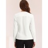 INSPIRE CHIC Women's Elegant Long Sleeve V Neck Work Office Blouse - image 3 of 4