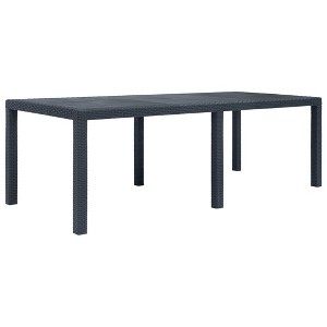vidaXL Patio Table Anthracite 86.6 inches x35.4 inches x28.3 inches  Plastic Rattan Look - 1 of 4
