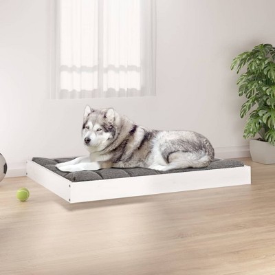 VidaXL Dog Bed White 40 in.x29.1 in.x3.5 in. Solid Wood Pine