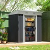 Outsunny Metal Garden Shed, Backyard Tool Storage Shed with Dual Locking Doors, 2 Air Vents and Steel Frame - 2 of 4