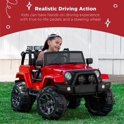 Red 12V Kids Ride-On SUV with Remote Control and LED Lights