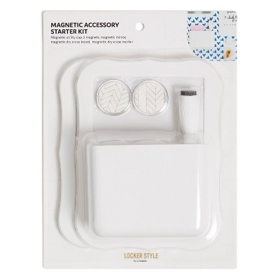 U Brands Magnetic Modern Scallop Accessory Locker Kit - White
