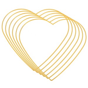 Unique Bargains Metal Heart Shape Dream Catcher Ring Gold 9.8" 6 Pcs - 1 of 4