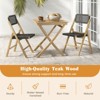 Tangkula 4PCS Folding Chairs w/ Woven Rope Seat & High Back Indonesia Teak Patio - 2 of 4