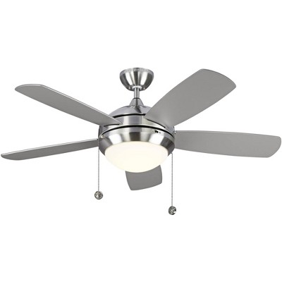 44" Monte Carlo Discus II Brushed Steel LED Ceiling Fan