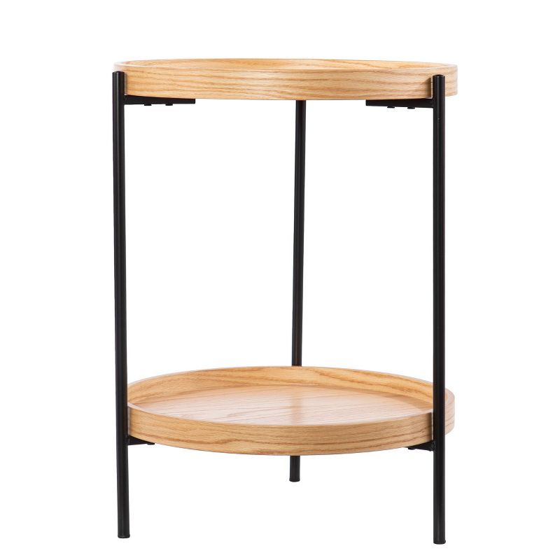 Wemve Round End Table Natural/Black- Aiden Lane, 4 of 8