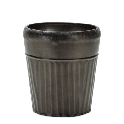 Rustic Pewter Metal Tapered Planters - Set of 3