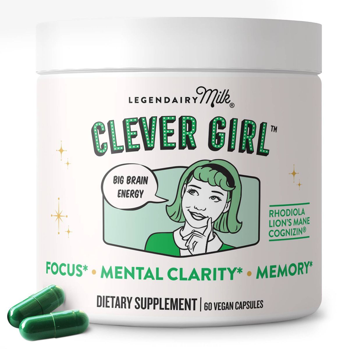 Legendairy Milk Clever Girl - Focus Support Dietary Supplement Capsules - 60ct