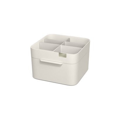 Joseph Joseph Viva Cosmetic and Toiletry Organizer with Drawer: Off-White ABS Bathroom Tray, Spot Clean, 7.68"x7.28"x4.72"