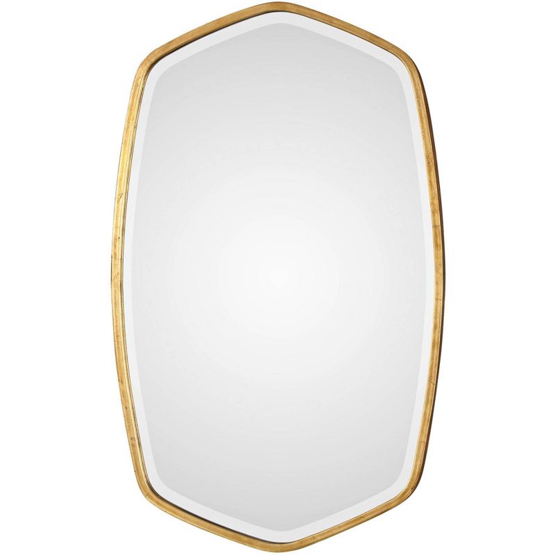 Uttermost Oval Vanity Accent Wall Mirror Modern Beveled Gold Leaf Iron Frame 22 1/4" Wide Bathroom Bedroom Living Room Home Office, 1 of 3