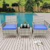 Acekool 3-Piece Outdoor Patio Furniture Set – Weather-Resistant Rattan Seating with Upholstered Cushions & Glass Storage Coffee Table - 2 of 4