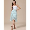 INSPIRE CHIC Women's High Waist Floral Summer Casual Ruffle Hem Tie Knot Lined A-Line Midi Skirts - 4 of 4