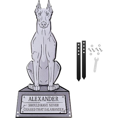 SCS Direct 3D Metal Tombstone -Alexander (Large 17" w Stakes) -Durable, Weather Rust Proof, UV Printed-  Lawn Decor - No Flimsy Graveyard Headstones