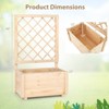 Costway 1/2 PCS 40" Tall Wooden Raised Garden Bed with Lattice Trellis for Climbing Vine - 3 of 4