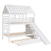 NicBex Twin over Twin Bunk Bed with Roof and Window Design and Slide,Loft Bed with Storage Staircase and Trundle,Modern Bunk Beds for Bedroom - 2 of 4