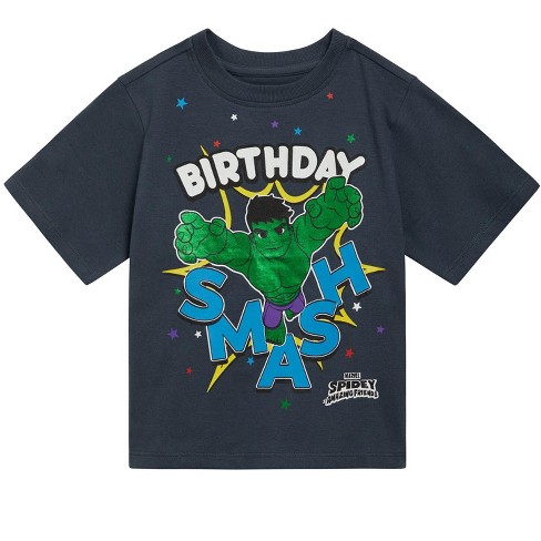 Marvel Spidey And His Amazing Friends The Hulk Birthday Little Boys T shirt Dark Gray 7 8 Target