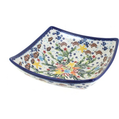 Blue Rose Polish Pottery Atlantis Square Serving Dish