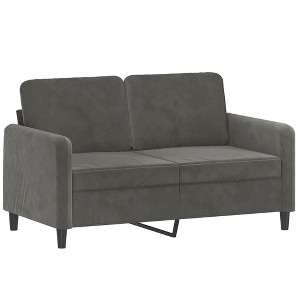 vidaXL 2-Seater Sofa in Dark Gray Velvet Finish, 100% Polyester Covering, Compact Size, Ideal for Reading, TV Watching or Relaxing - 1 of 4