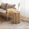 NicBex Natural Cylinder Wooden Coffee Table Decor,Small End Table for Living Room,Living Room Furniture - 3 of 4