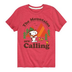 Boys' - Peanuts - Mountains Are Calling Short Sleeve Graphic T-Shirt - 1 of 4