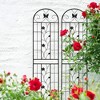 Gulches 2 Pack Metal Garden Trellis 86.7" x 19.7" Rustproof Trellis for Climbing Plants Outdoor Flower Support Black - 3 of 4