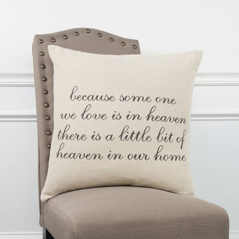 20&#34;x20&#34; Oversize &#39;Heaven in Our Home&#39; Quote Poly Filled Square Throw Pillow Neutral - Rizzy Home, 6 of 8