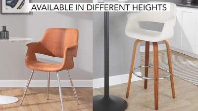 Set of 2 Cream Fabric Adjustable Swivel Barstools with Chrome Base