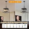 4-Light Kitchen Island Lighting,Metal & Rustic Wood Modern Dining Room Chandelier Over Table with 0-40'' Adjustable Height,Ceiling Pendant - 3 of 4
