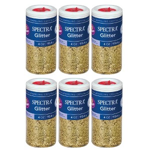 Spectra® Glitter, Gold, 4 oz. Per Jar, 6 Jars - 1 of 2