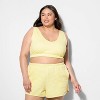 Women's French Terry Slim Fit Deep V-Neck Tank Top - Wild Fable™ - 2 of 4
