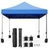 10x10Ft Commercial Portable & Lightweight Pop Up Canopy Tent, Heavy Duty 500D Waterproof Awnings for Outdoor Camping Stall Party Event, Blue - 3 of 4
