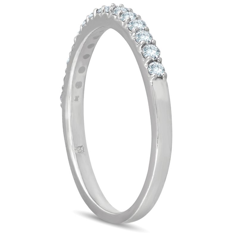 Pompeii3 1/2ct Diamond Wedding Ring Stackable Womens Anniversary Band 10K White Gold, 3 of 6