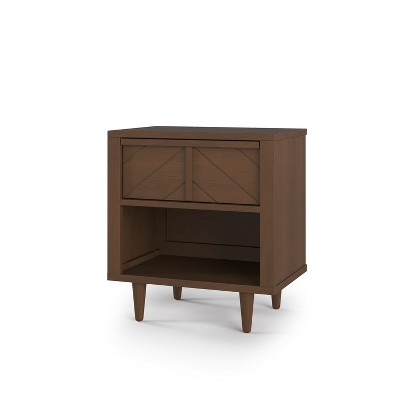 Child Craft Surrey Hill 1 Drawer Nightstand for Nursery or Bedroom, Large Storage Drawer, Made of Sturdy Pinewood, Baby Safe Finish (Toasted Chestnut)