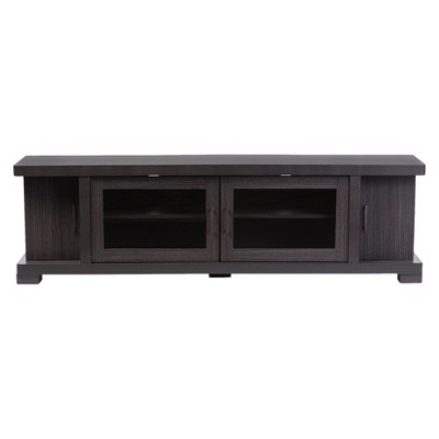 Viveka 70-Inch Dark Brown Wood TV Cabinet with Glass Doors