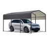 Outdoor CarPort, Car Shelter for All Weather, Garage with Galvanized Steel Frame and Roof, Heavy Duty Shelter for Cars-Coolbibila - 4 of 4